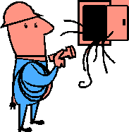 Elektryk szuka prądów w skrzynce